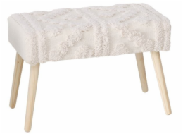 Boltze Čalouněná lavice KADI v boho stylu s dřevěnými nohami, 60 x 32 x 41 cm