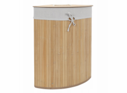 Gockowiak Rohový koš na prádlo s víkem, bambus, 60 l