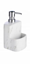 Wenko Dávkovač tekutého mýdla FESTIVAL s houbovou nádobou, keramika s mramorovou strukturou, 380 ml, WENKO