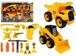 LeanToys Sada aut Jeřáb Sklápěč Bagr k odšroubování