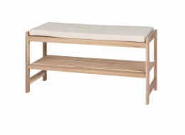 Wenko ACINA, dřevěná botní skříňka se sedákem z materiálu podobného lnu