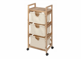 Wenko Koupelnová skříňka ACINA se třemi látkovými úložnými prostory, akáciové dřevo, WENKO