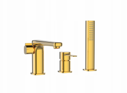 Invena tříotvorová vanová baterie Glamour, zlatá BW-02-S09-V