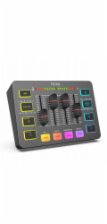 Fifine Zvuková karta SC3, černá, USB mixážní pult s RGB XLR, 2 kanály