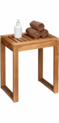 Wenko Dřevěné koupelnové sedátko FONDI s košíkem, výška 52 cm