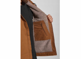 Carhartt Hnědá bunda Washed Duck s podšívkou z šerpy