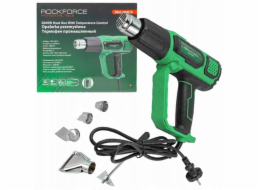 Rockforce Elektrická horkovzdušná pistole s tryskami (230 V, 50/60 Hz, 2000 W, 60/350/600 stupňů, 50/300/500 l/min)