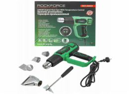 Rockforce Elektrická horkovzdušná pistole s tryskami (230 V, 50/60 Hz, 2000 W, 60/350/600 stupňů, 50/300/500 l/min)