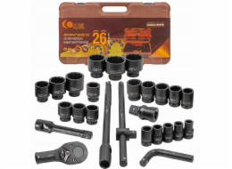 Satra Sada rázových nástrojů, 26 kusů, 3/4" (17-50 mm) a 1" (55-65 mm) (12hranná)