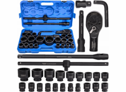 Forcekraft Sada rázových nástrojů, 26 kusů, 3/4" (17-50 mm) a 1" (55-65 mm) (12hranná)