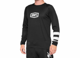 100% R-CORE Dětský dres s dlouhým rukávem, černá bílá, velikost XL (SLEVA -50%)