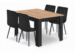 Malys Group Sada stolu NP 120x80 Craft Black + 4 židle LIBRA Black