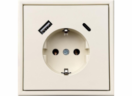Zásuvka a USB A+C nabíječka LIREGUS MODER, písková