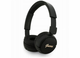 Guess Sluchátka Bluetooth 5.3 Metal Logo Script černá