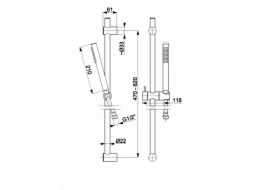 KFA Moza Premium posuvná sprcha, kartáčovaná měď PVD 841-363-34