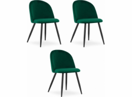Leobert Židle BELLO - zelený samet / černé nohy x 3