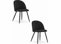 Leobert Židle BELLO - černý samet / černé nohy x 2