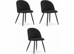 Leobert Židle BELLO - černý samet / černé nohy x 3