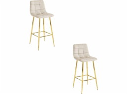 Leobert Taburetka ARCETO - béžový samet / nohy GOLDEN x 2