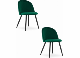 Leobert Židle BELLO - zelený samet / černé nohy x 2