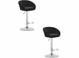 Leobert Stolička EAST - černý samet / chromovaná podnož x 2