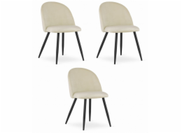 Leobert Židle BELLO - béžový samet / černé nohy x 3
