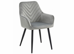 Leobert Židle NANA - stříbrošedý samet / černé nohy x 1