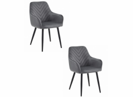 Leobert Židle NANA - tmavě šedý samet / černé nohy x 2
