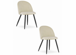 Leobert Židle BELLO - béžový samet / černé nohy x 2