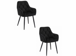 Leobert Židle JORK - černý samet / černé nohy x 2
