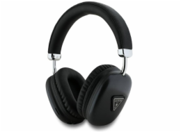 Guess Sluchátka Bluetooth 5.3 s kovovým trojúhelníkovým logem přes uši, černá