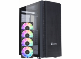 Zenpc Počítačová skříň Z5 Mesh, černá, 4x Fander P12 PWM PST ARGB 120mm