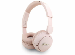 Guess Sluchátka přes uši Bluetooth 5.3 s kovovým logem a růžovou barvou