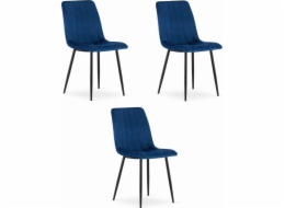 Leobert Židle LAVA - tmavě modrý samet x 3