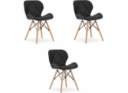 Leobert Židle LAGO, ekokůže - černá x 3