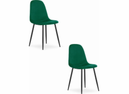 Leobert Židle COMO - tmavě zelený samet x 2