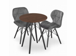 Leobert Sada kulatého stolu TODI 60 jasan + 2 šedé židle LAGO