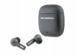 Karl Lagerfeld Bezdrátová sluchátka do uší s kovovým potiskem loga TWS ANC/ENC Bluetooth 5.4 (černá)