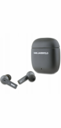 Karl Lagerfeld Bezdrátová sluchátka do uší s kovovým potiskem loga TWS ANC/ENC Bluetooth 5.4 (černá)