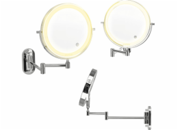 Humanas HUMANAS HS-BM01 Kosmetické zrcátko s LED podsvícením, stříbrné