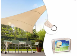 GreenBlue Zahradní stínicí plachta UV polyester 5m trojúhelníkový krémový hydrofobní povrch - GB502