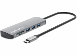 Manhattan 190459 Kabelová dokovací stanice USB 3.2 Gen 1 (3.1 Gen 1) Type-C Šedá
