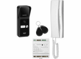 Orno ENIR, sada interkomu pro jednu rodinu, 2vodičová, napájení na DIN lištu, se čtečkou klíčenek, bílá