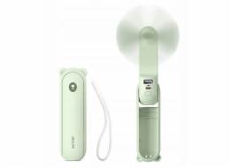 Jisulife ruční ventilátor Life8 mini přenosný USB ventilátor s funkcí powerbanky 2000mAh a baterkou - zelený