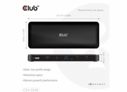 Club3D Dokovací stanice USB-C 14v1, 2xHDMI, 2xDP, 3xUSB-C, 1xUSB-C PD, 2xUSB, 1xRJ45, 1x3.5mm, microSD/SD, černá