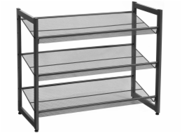 Leobert Černý kovový průmyslový botník se 3 policemi 7430,762,8 cm