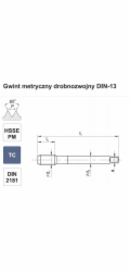 Fanar Závit M 8x1 NGMM/2-P DIN-2181 (6HX) HSSE-PM TICN HRC40