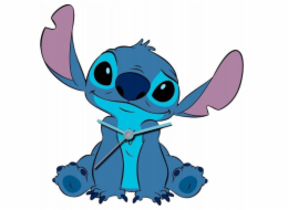 KIDS Velké nástěnné hodiny XL 50x50cm pro děti / Lilo a Stitch / Les 3069