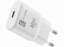 Cellular Line Nabíječka Cellularline USB-C GaN, 30W, bílá
