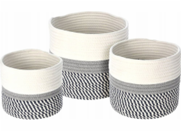 Home Styling Collection Úložný košík z bavlny pro domácí styling, sada 3 kusů